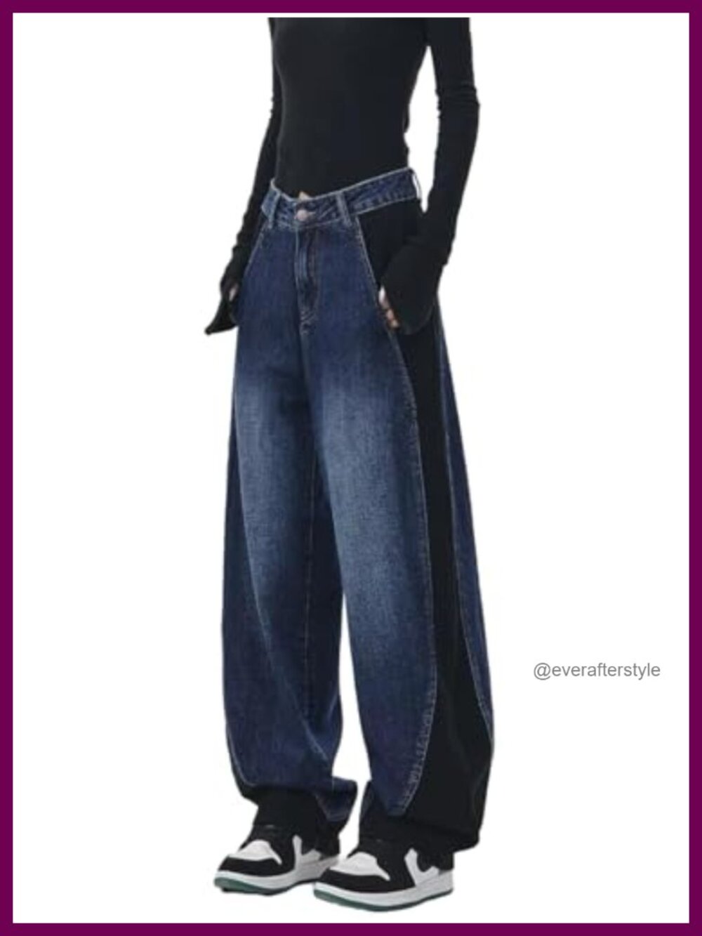 Women Baggy High Waist Wide Leg Jeans Barrel Leg Denim Pants Boyfriend